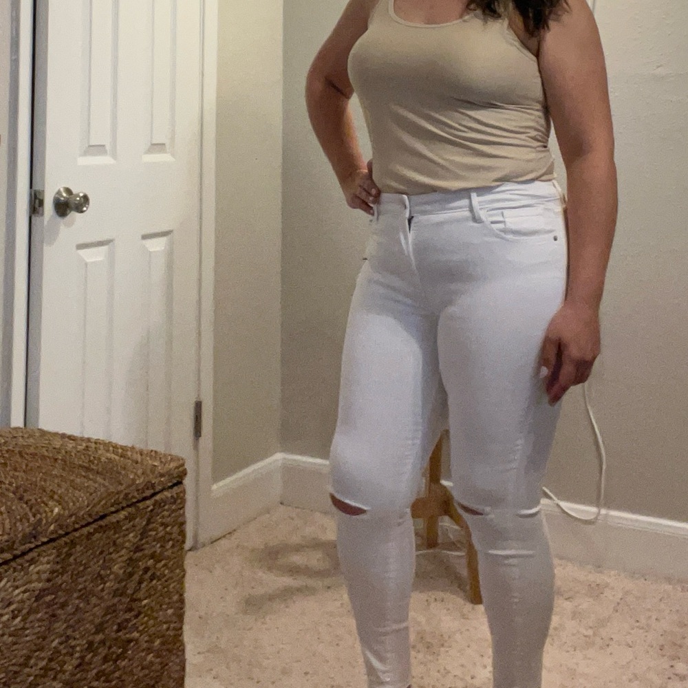 OLD NAVY white rockstar skinny jeans Sz 14